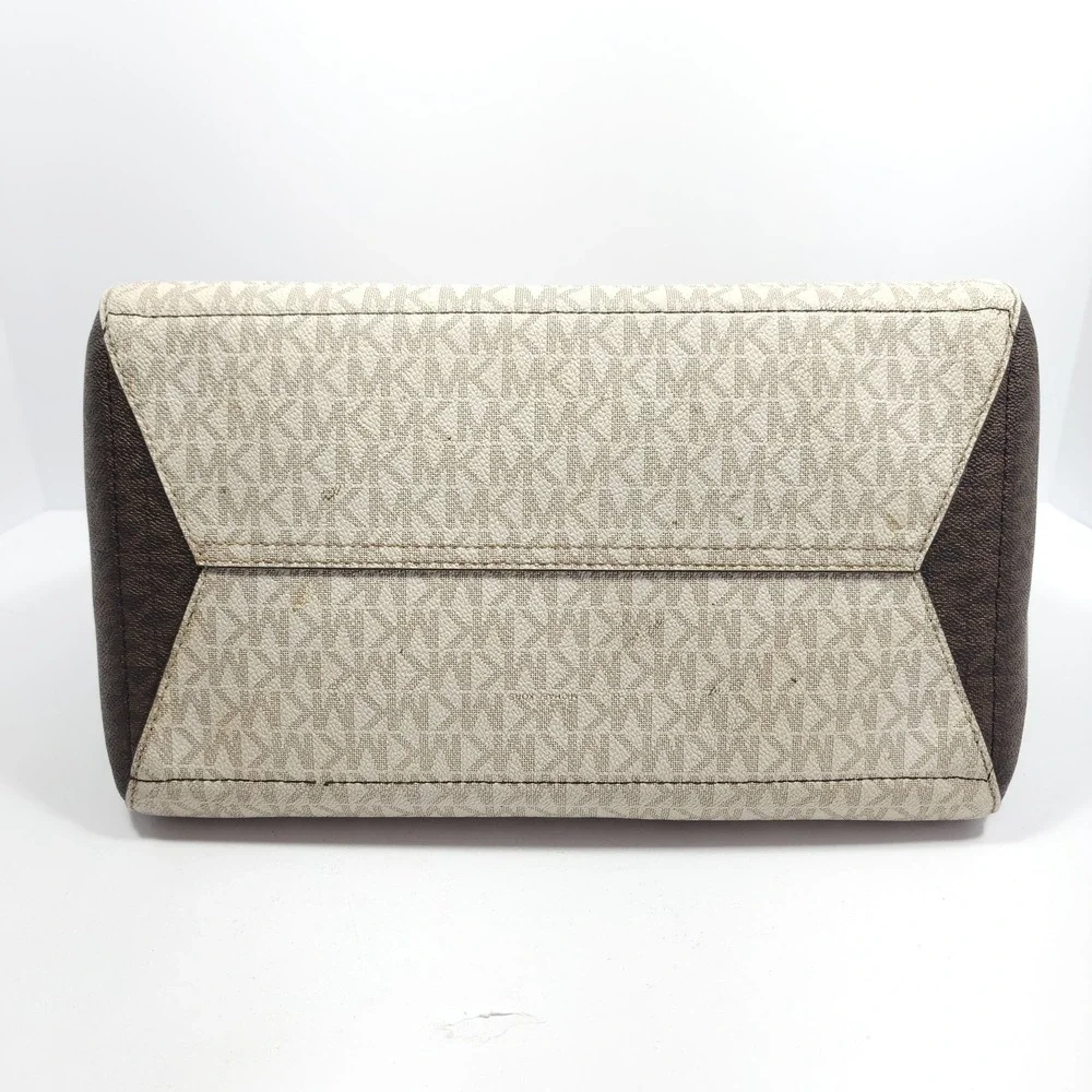 Michael‎ Kors Women Shoulder Tote Bag Purse Handbag Brown Cream Design MK